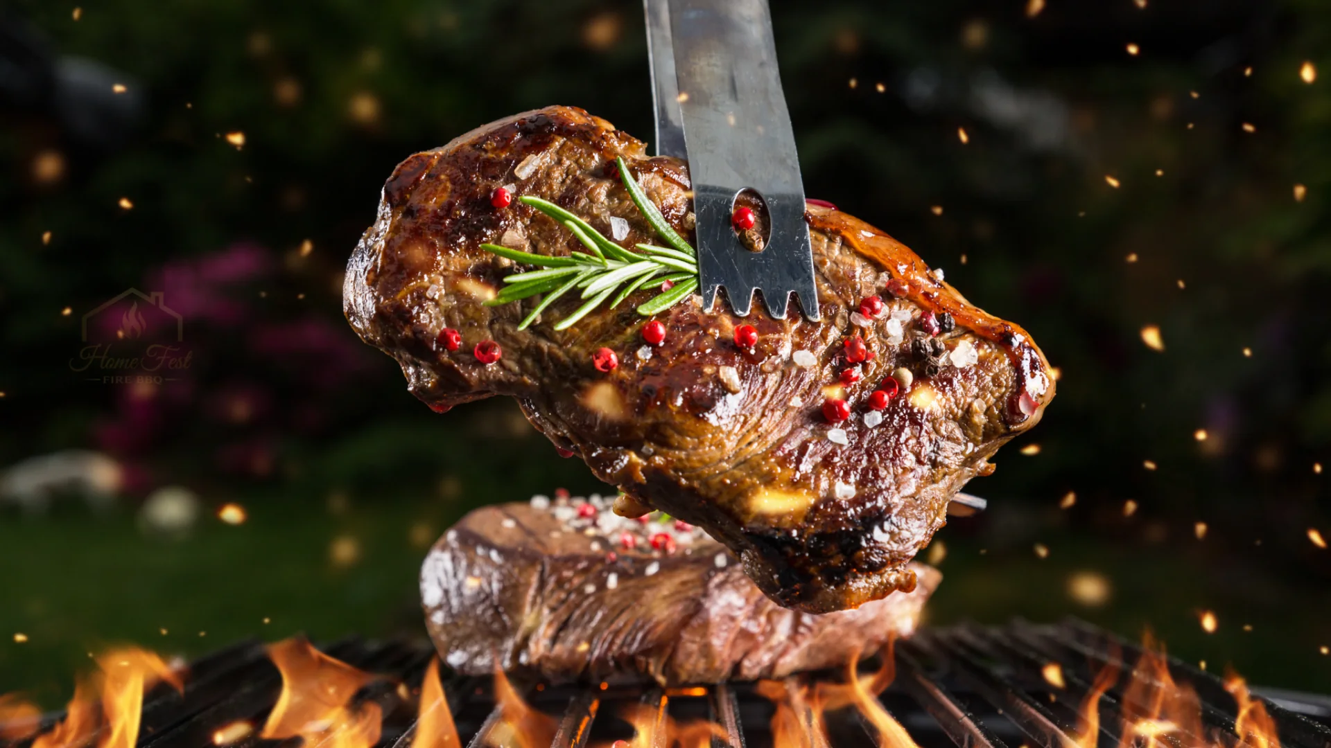 Corte premium na brasa durante experiência Fire BBQ da Home Fest