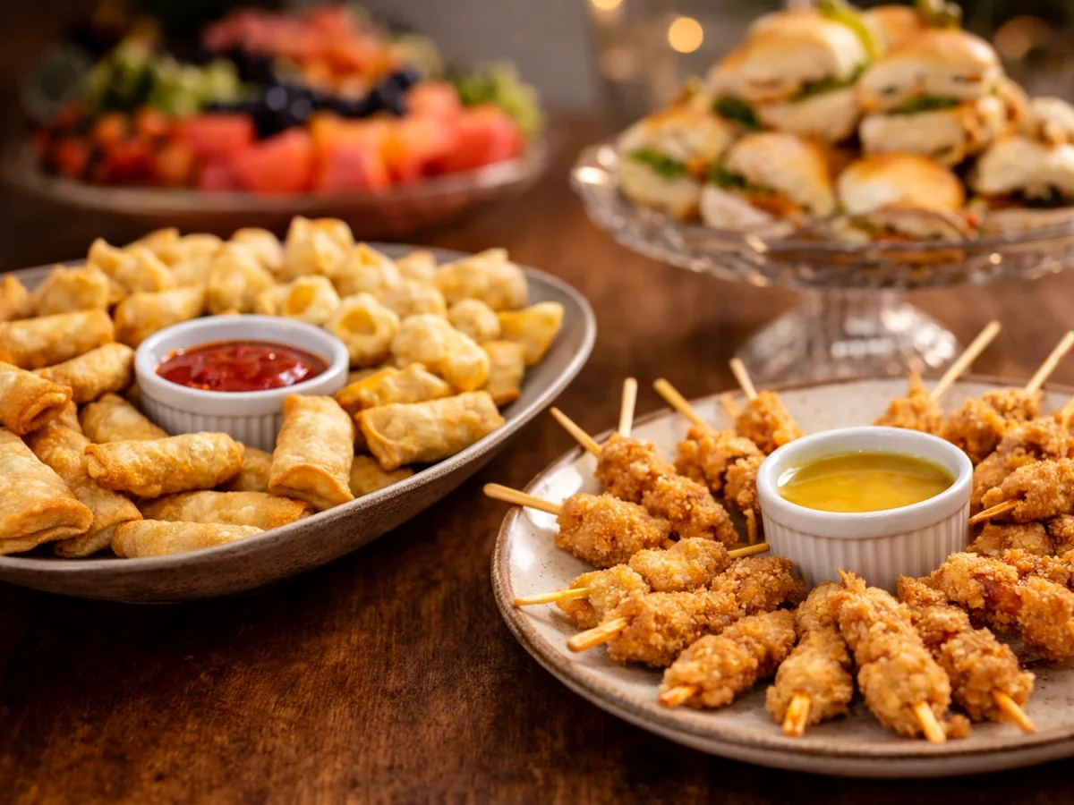 cardápio kids com mini lanches e itens infantis